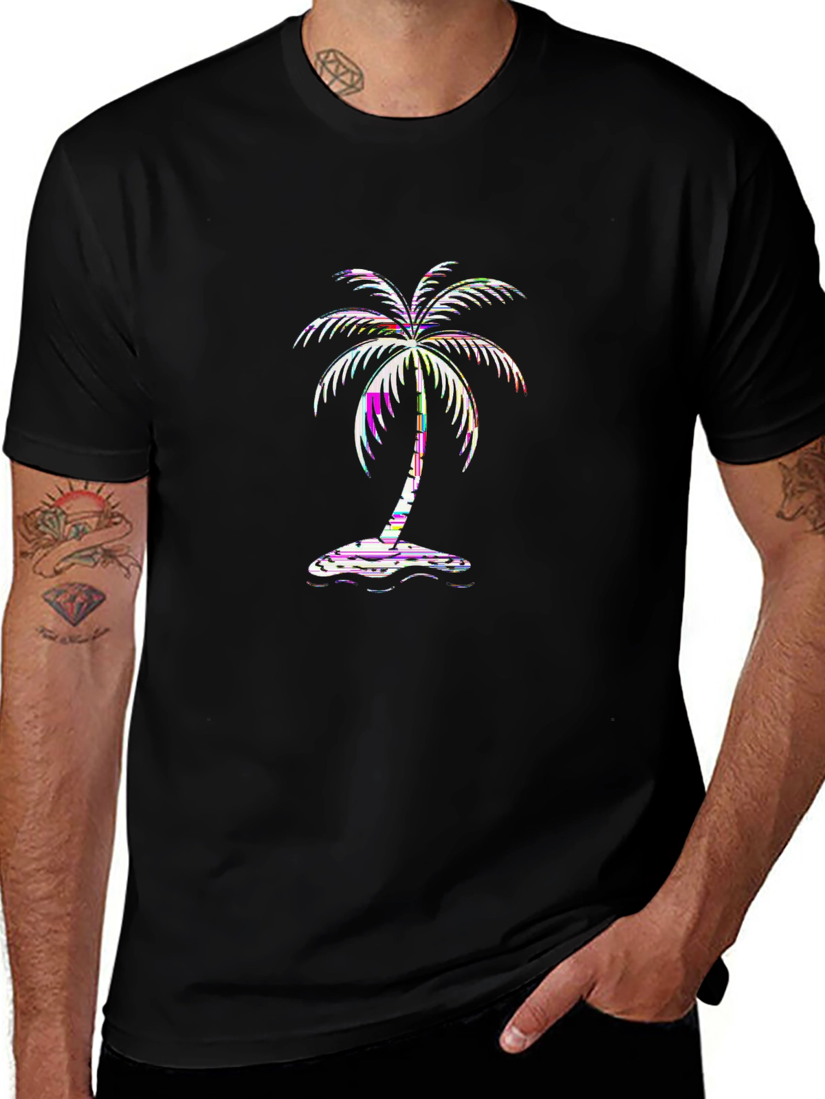 Summer Vibes Tee – Coconut palm, 'PARADISE
