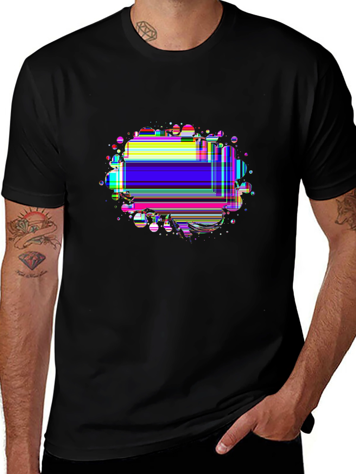 Future Tech Tee – Neon brain with