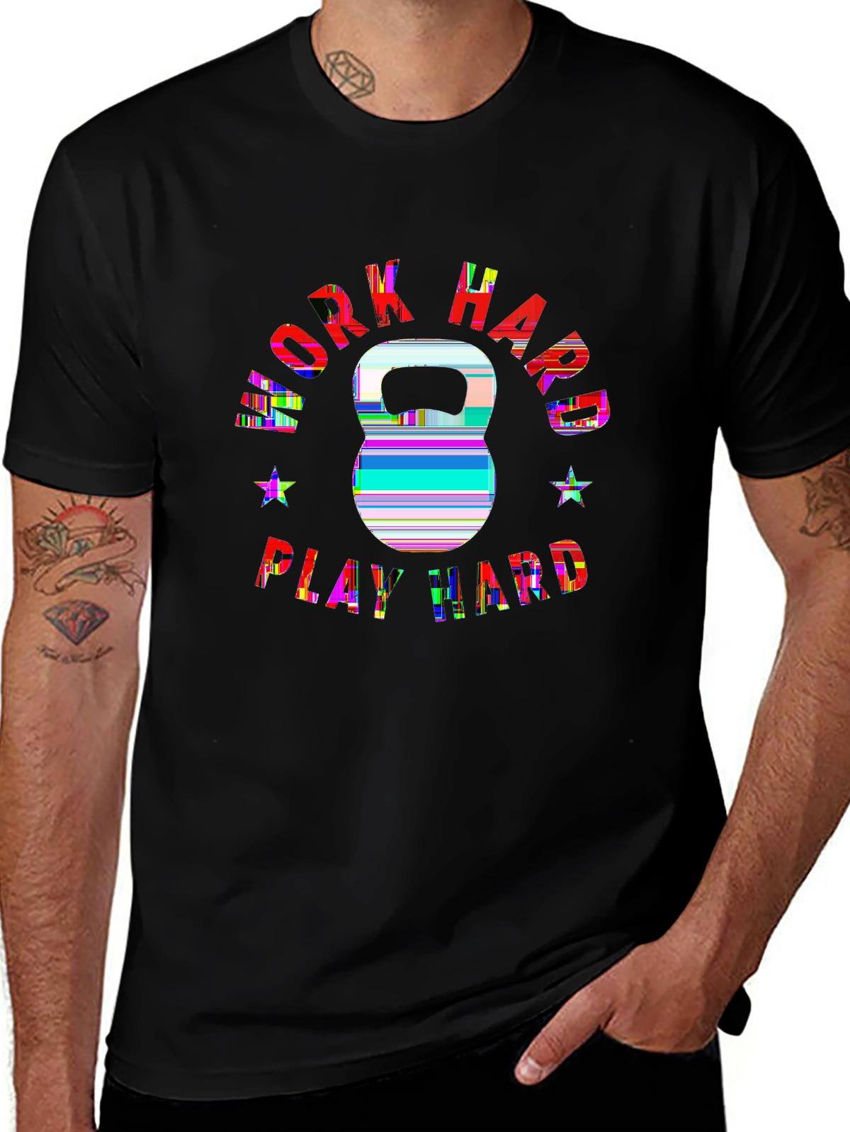 Train Hard Tee – Crossfit themed, kettlebell