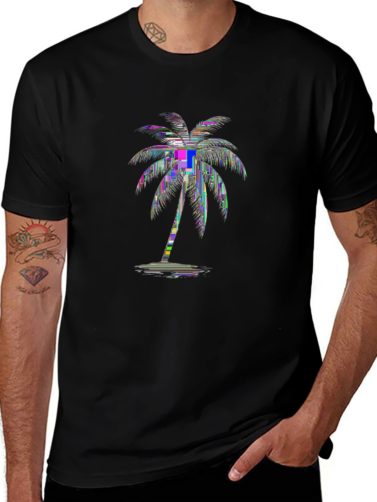 Summer Vibes Tee – Coconut palm, 'PARADISE