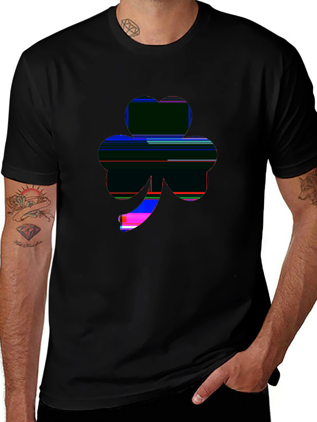 Holiday Spirit Tee – Shamrock clover, 'LUCKY'