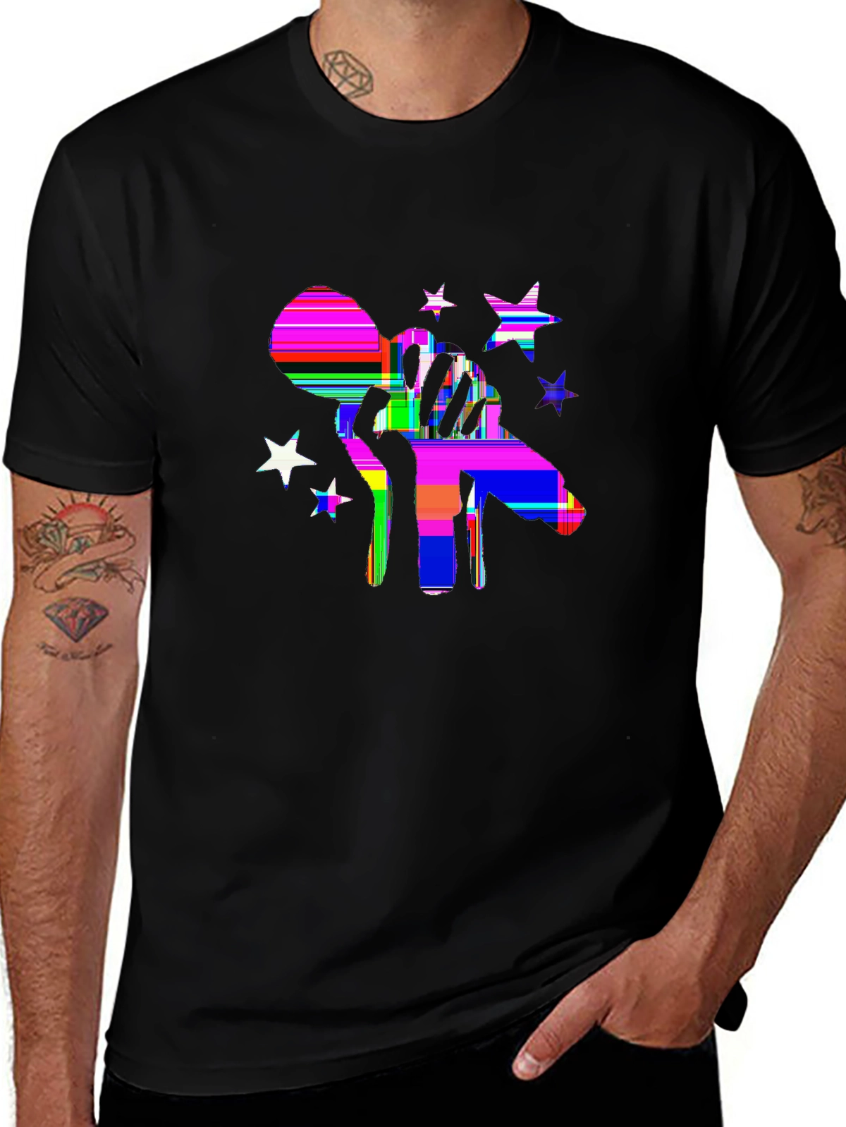 Vibes Music Tee – Microphone with stars