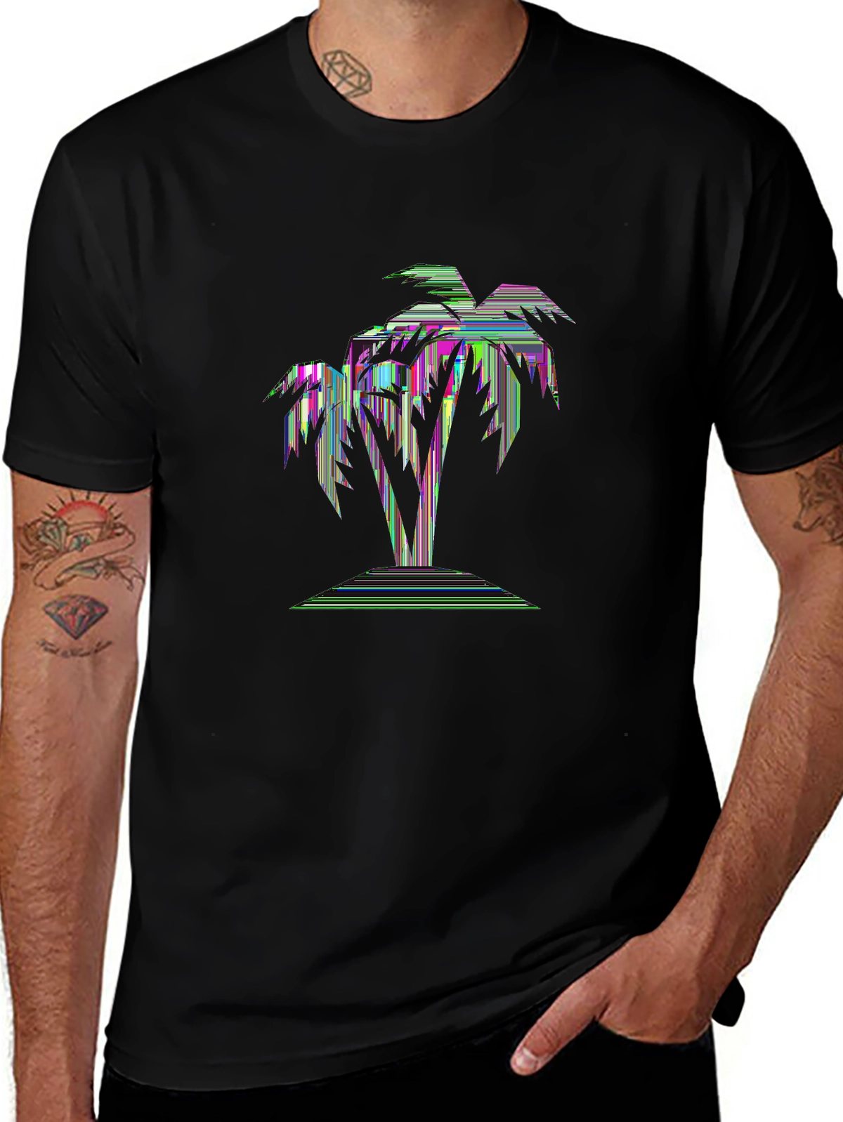Summer Vibes Tee – Palm tree sunset