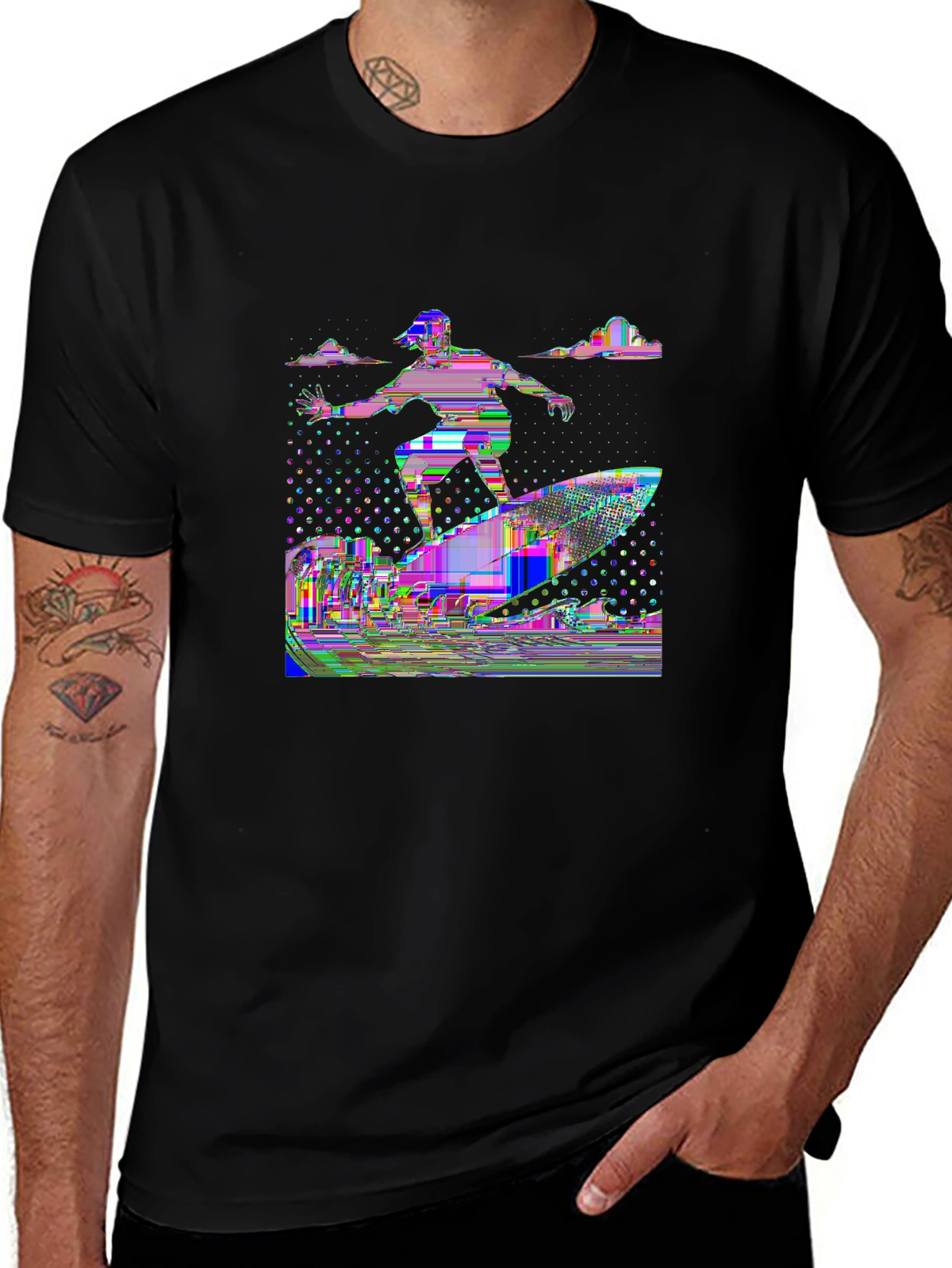Summer Vibes Tee – Surfboard on waves