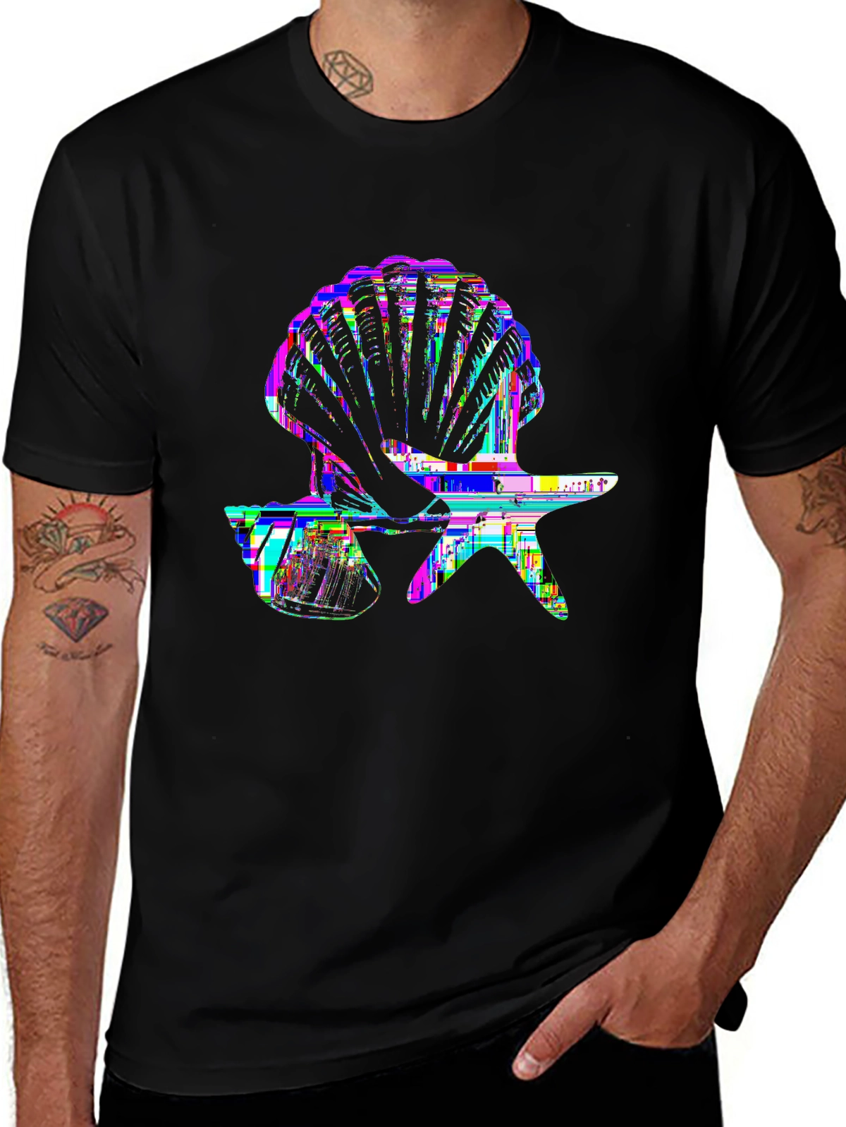 Summer Vibes Tee – Seashell and starfish