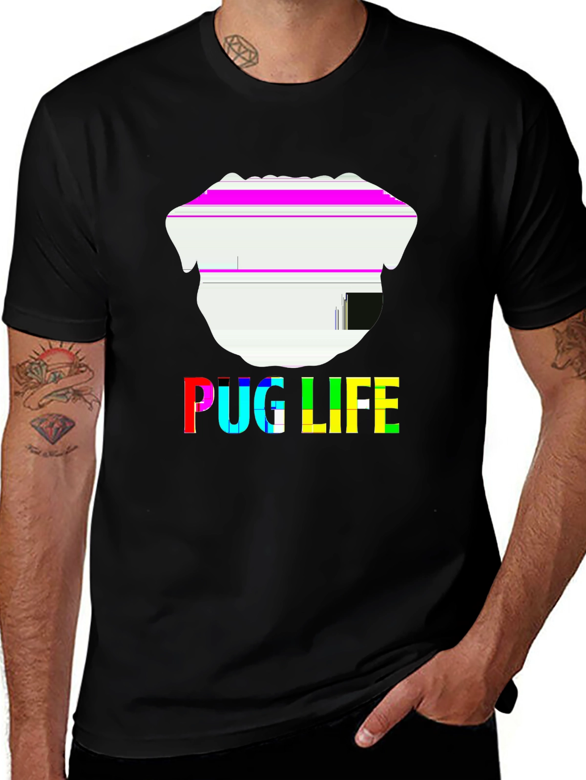 Pet Parent Tee – Pug face cartoon
