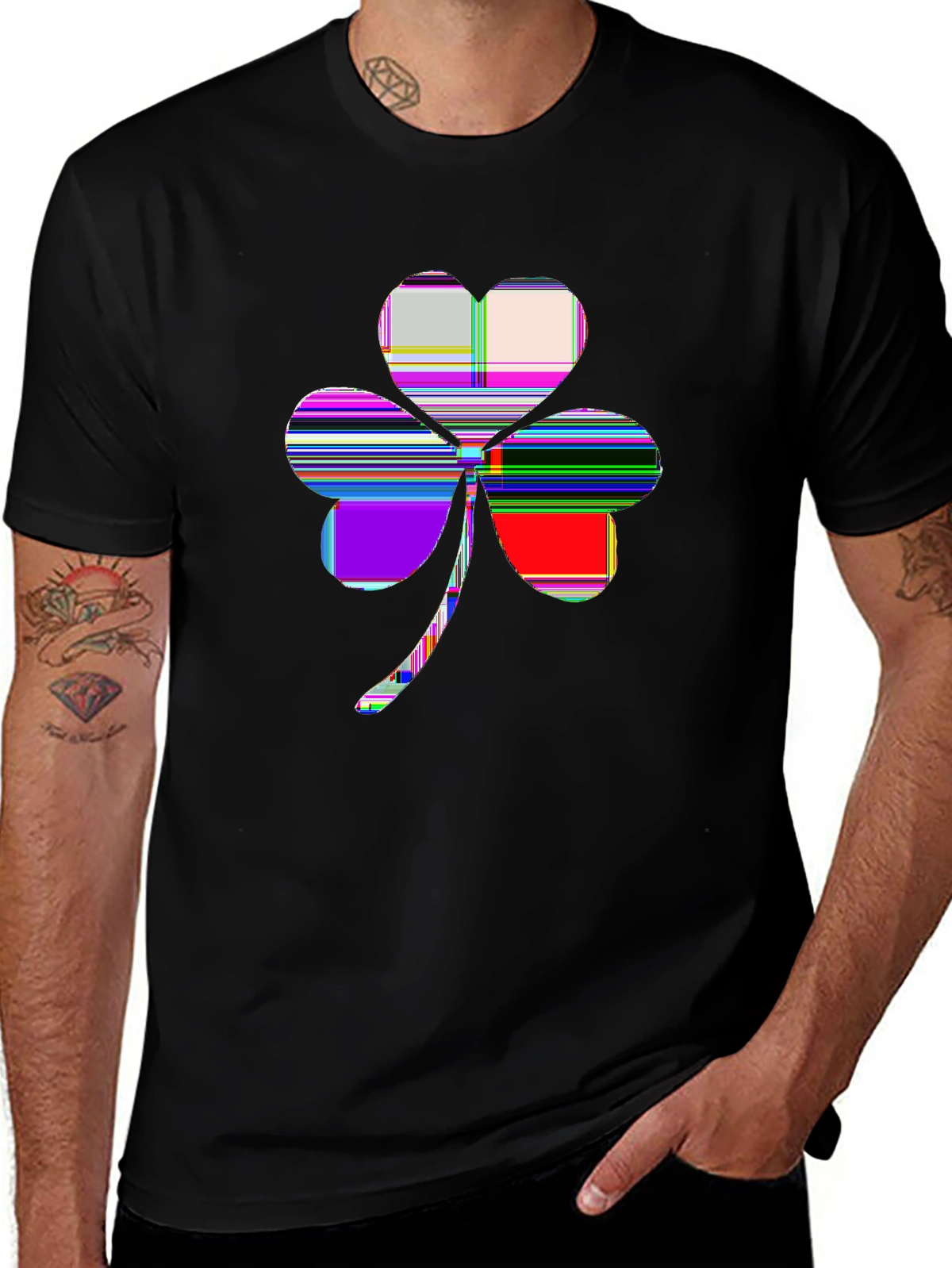 Holiday Spirit Tee – Shamrock clover, 'LUCKY'