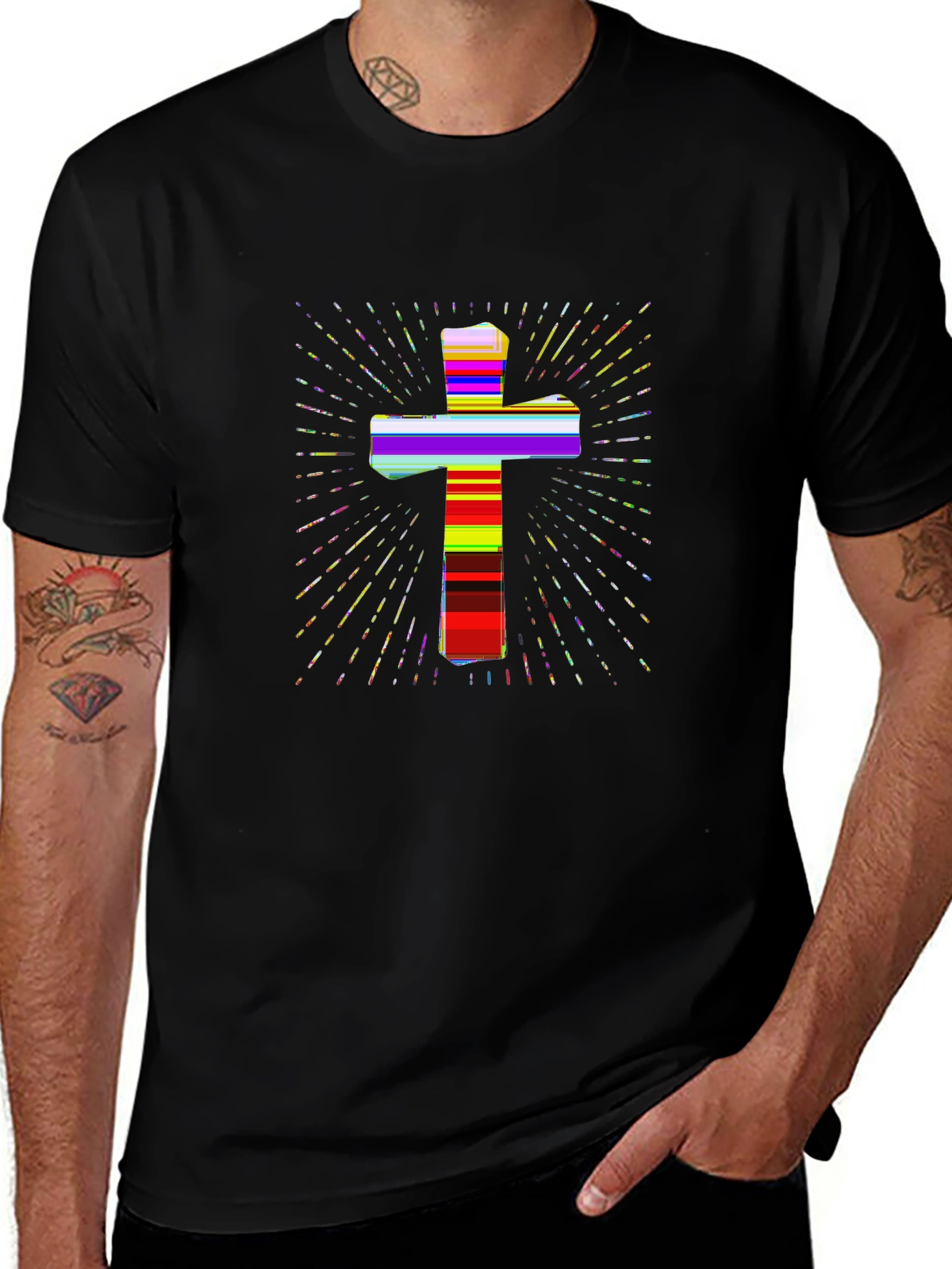 Faith Over Fear Tee – Cross with light