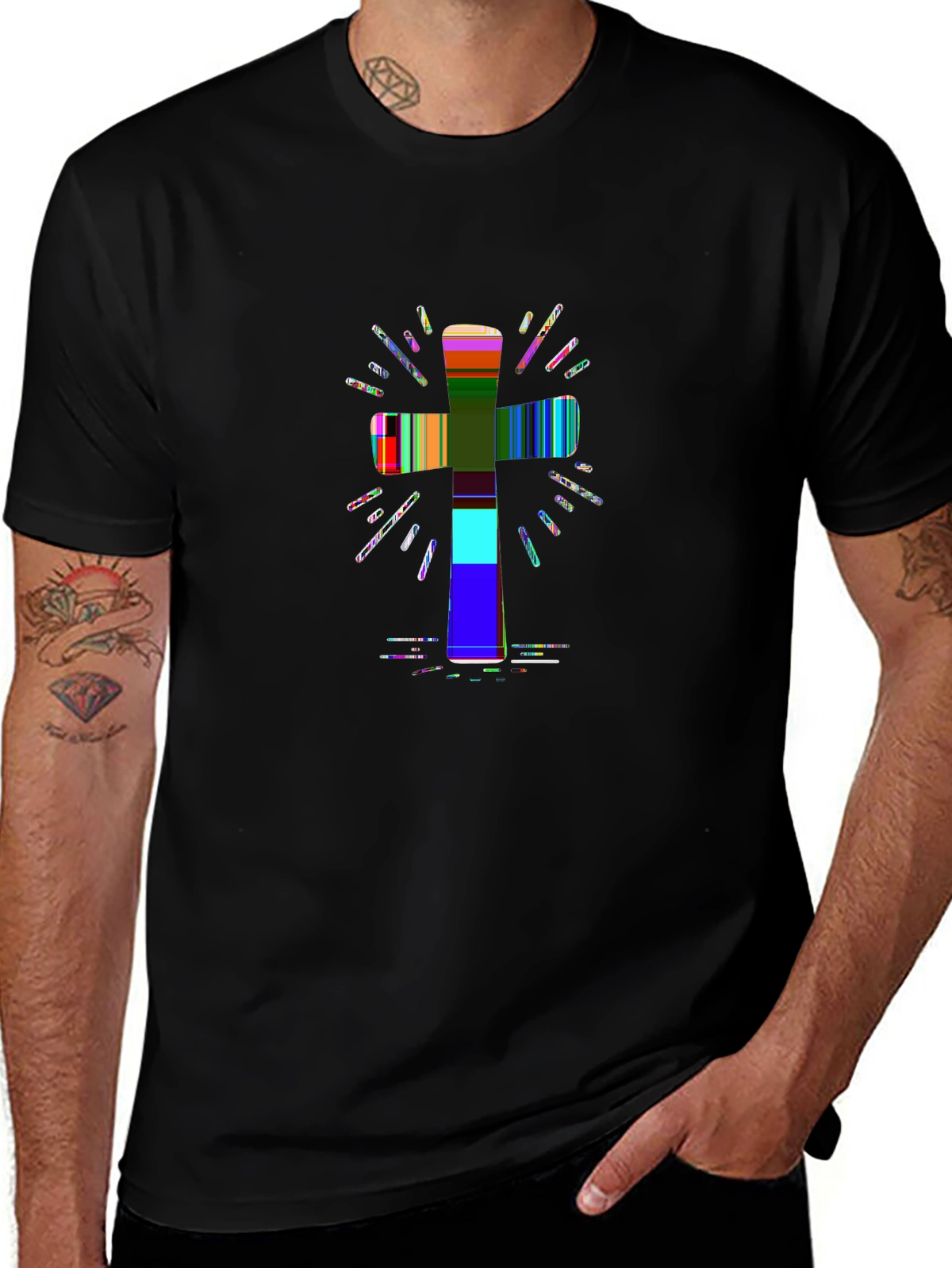 Faith Over Fear Tee – Cross with light