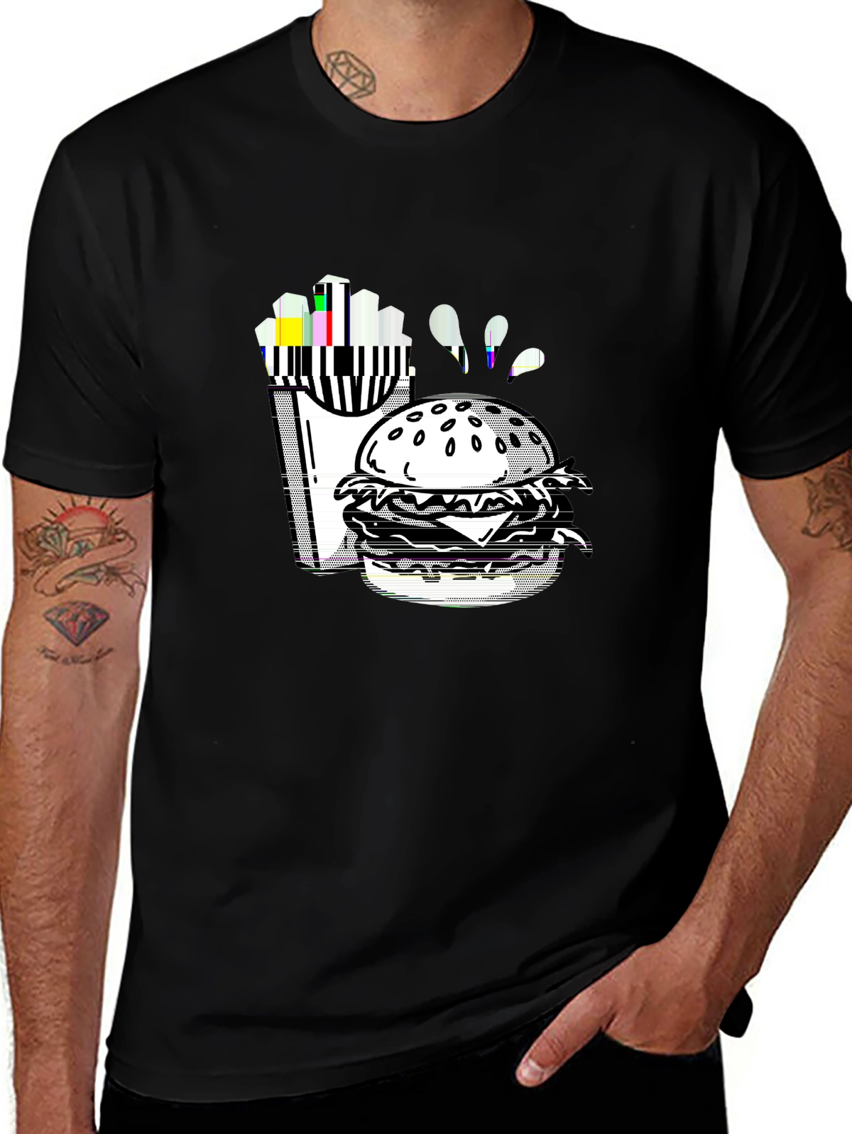 Foodie Vibes Tee – Burger with fries