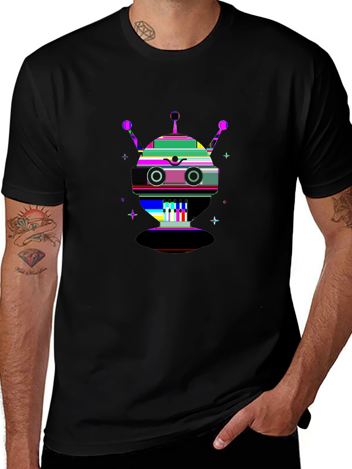 Future Tech Tee – Robot face with