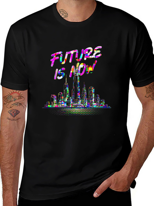 Future Tech Tee – Cyberpunk city skyline