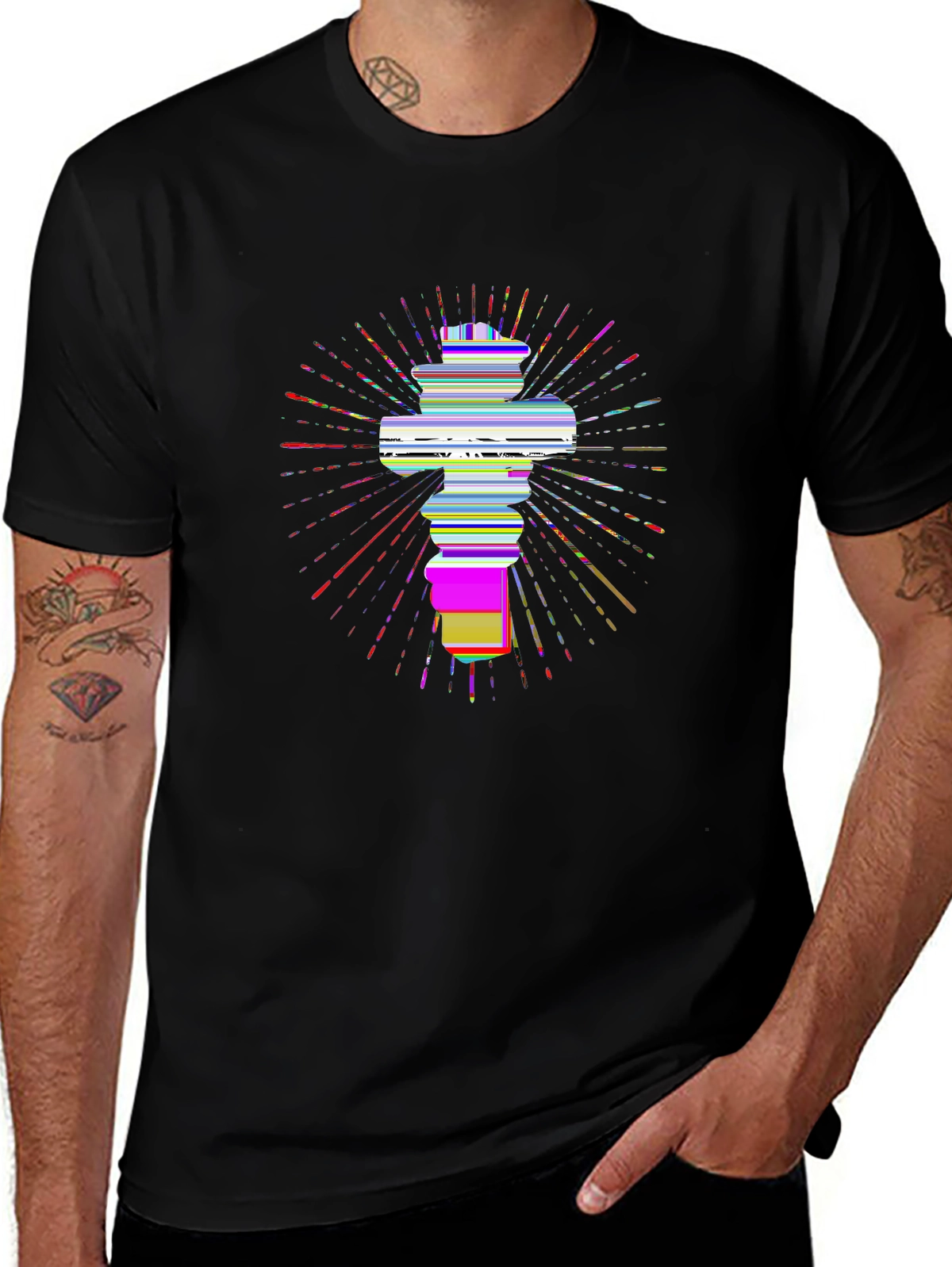 Faith Over Fear Tee – Cross with light