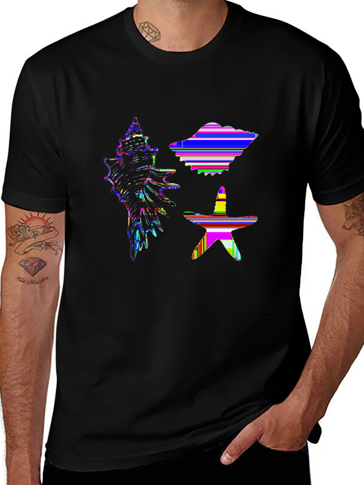 Summer Vibes Tee – Seashell and starfish