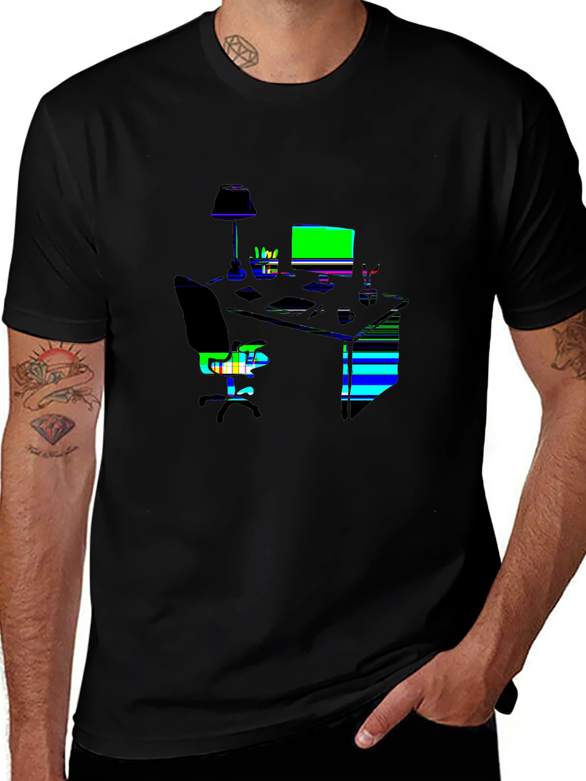 Funny Bone Tee – Office desk with