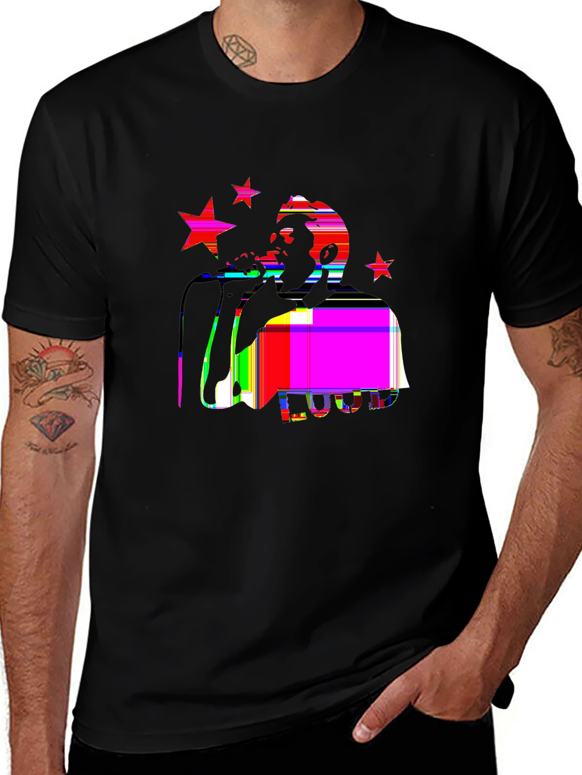 Vibes Music Tee – Microphone with stars