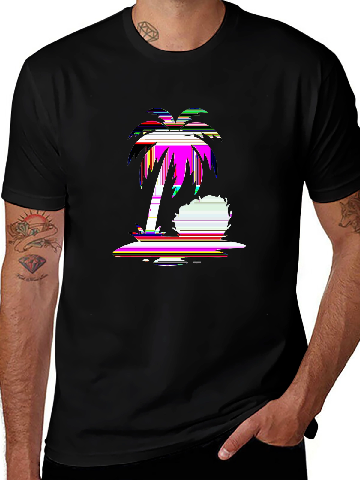 Summer Vibes Tee – Coconut palm, 'PARADISE