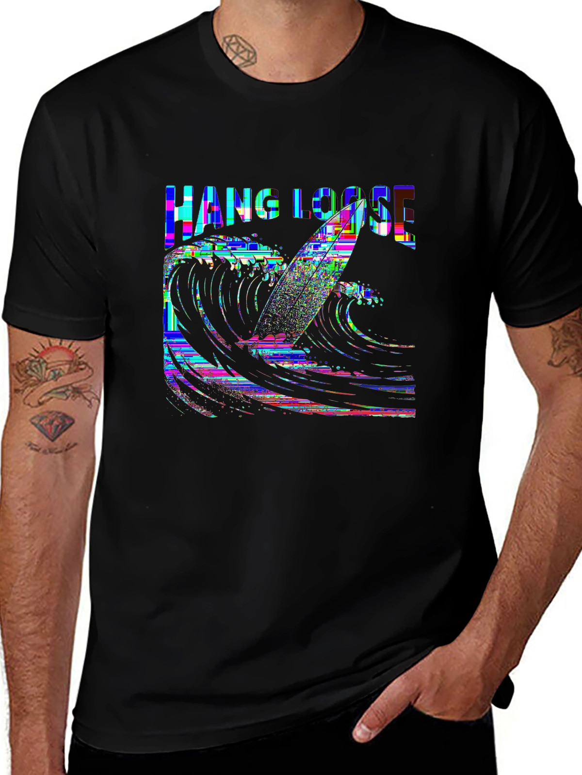 Summer Vibes Tee – Surfboard on waves