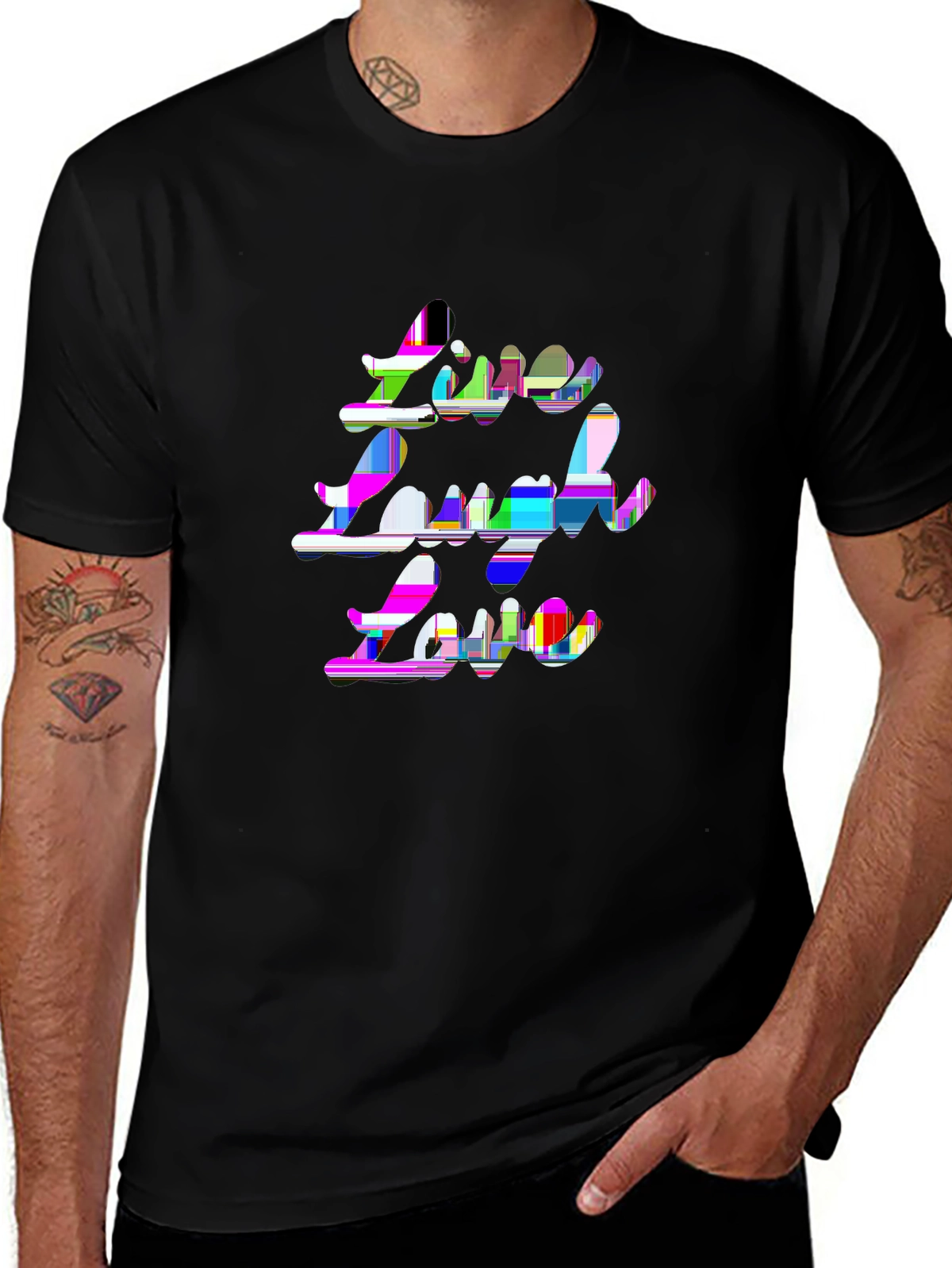 Minimal Statement Tee – Script cursive 'LIVE