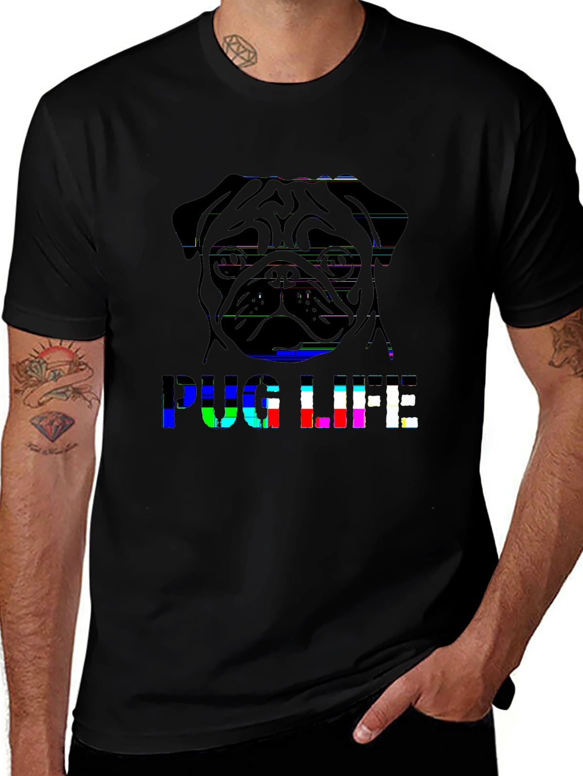 Pet Parent Tee – Pug face cartoon