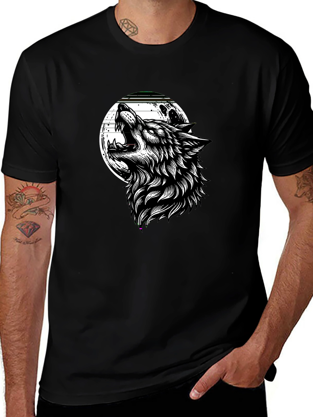 Mythical Legends Tee – Wolf howling full