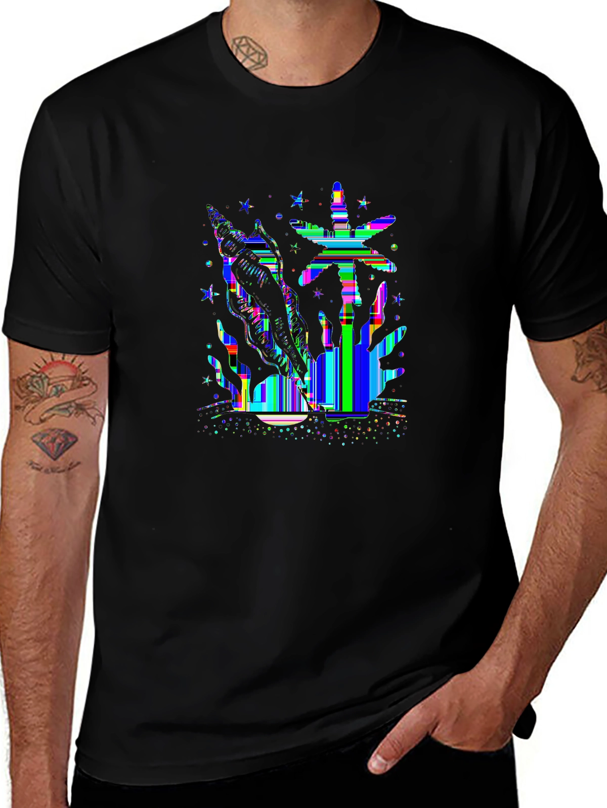 Summer Vibes Tee – Seashell and starfish