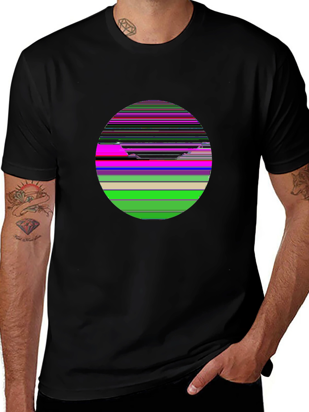 Retro Rewind Tee – Synthwave sunset, neon