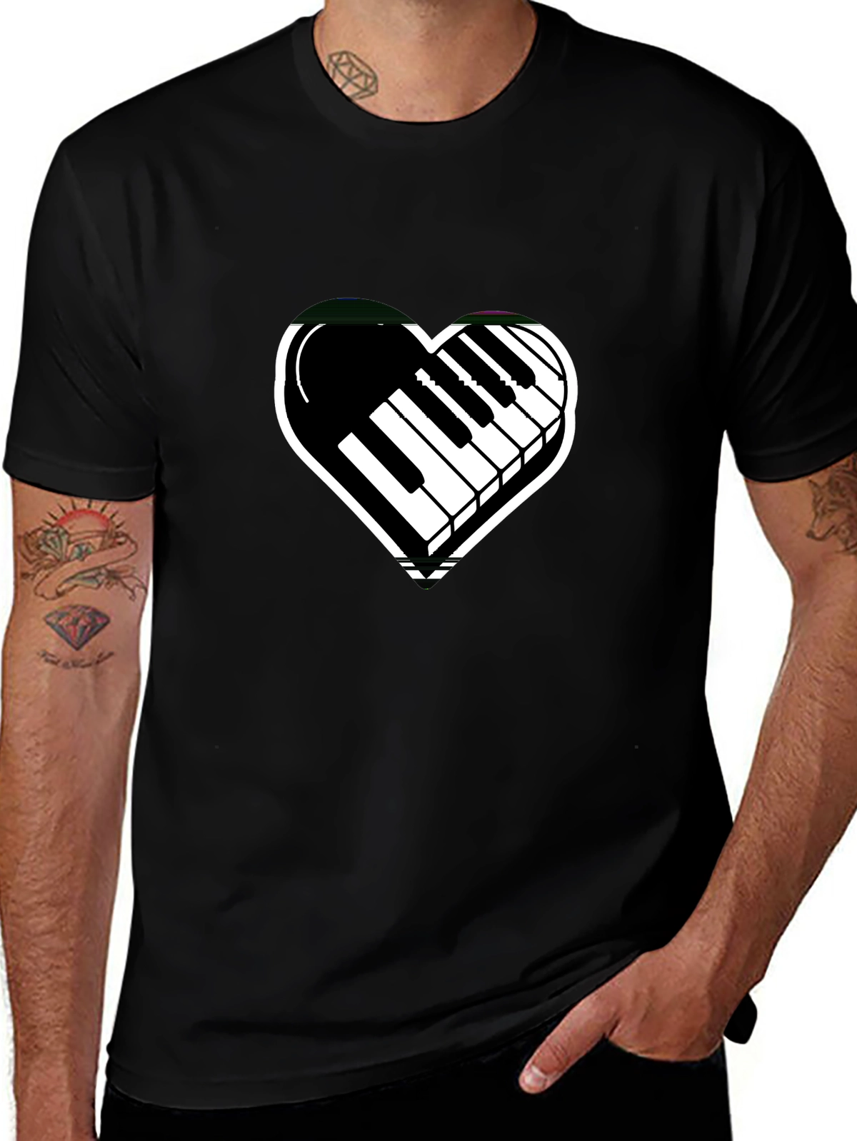 Vibes Music Tee – Piano keys heart