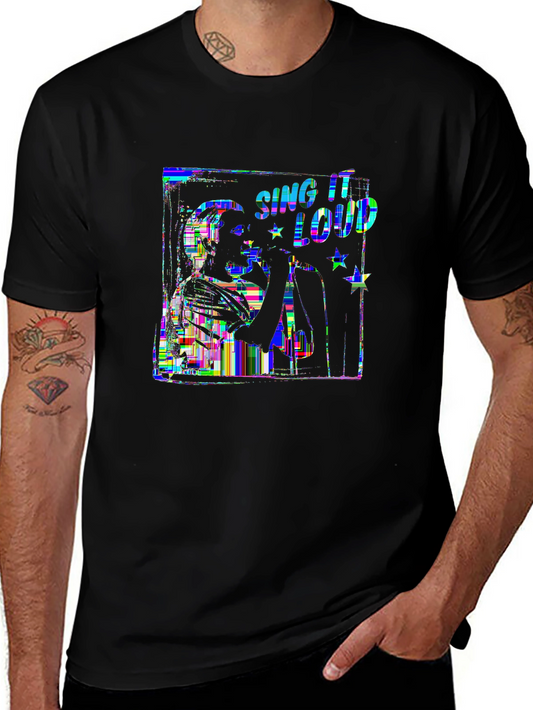 Vibes Music Tee – Microphone with stars