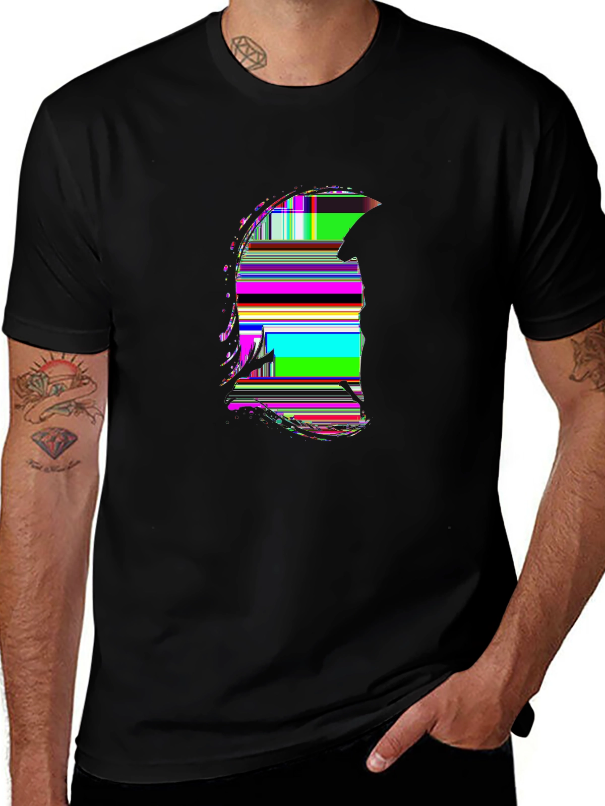Train Hard Tee – Spartan helmet, gym