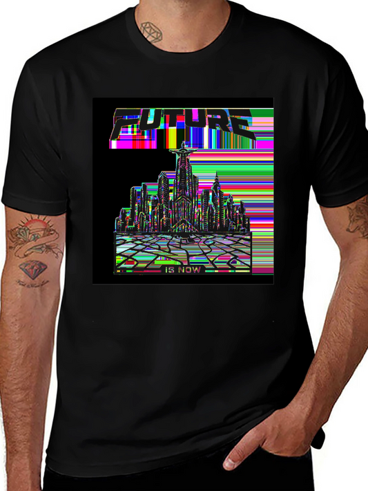 Future Tech Tee – Cyberpunk city skyline
