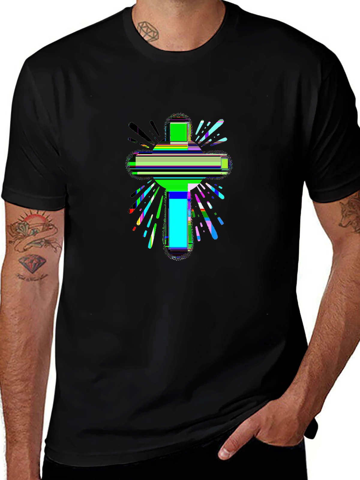 Faith Over Fear Tee – Cross with light