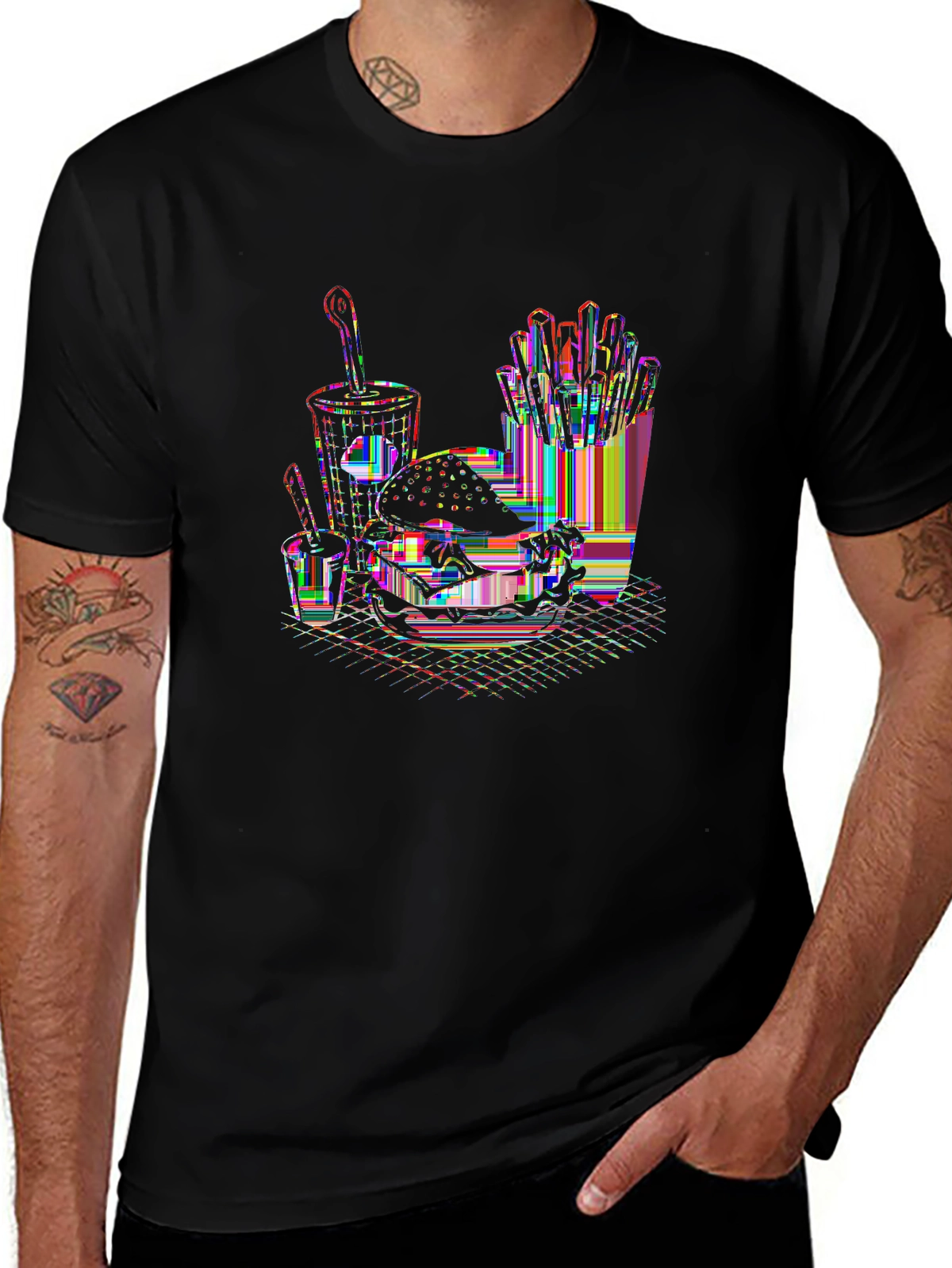 Foodie Vibes Tee – Burger with fries