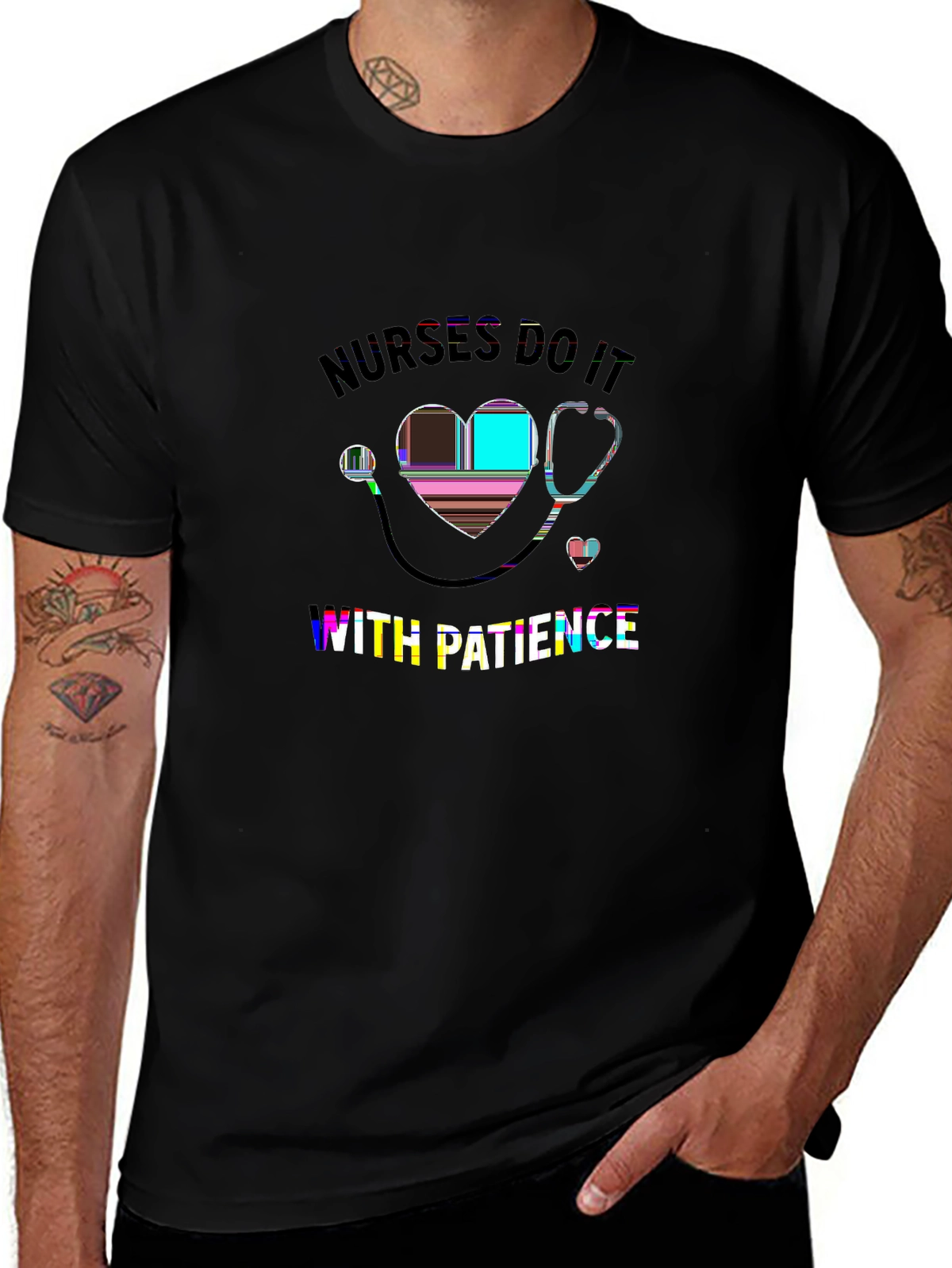 Side Hustle Tee – Stethoscope heart, nurse