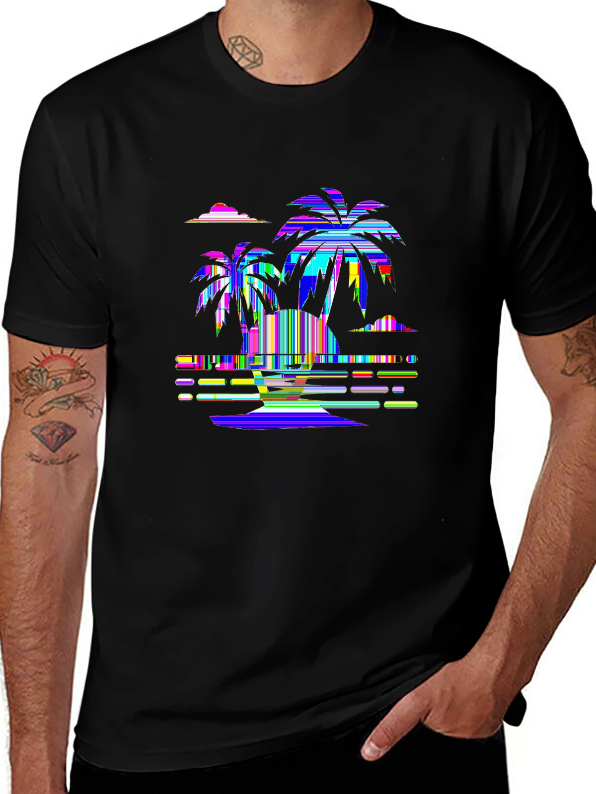 Summer Vibes Tee – Palm tree sunset