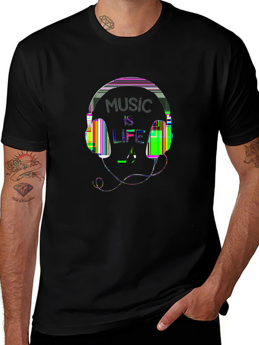 Vibes Music Tee – Headphones and notes