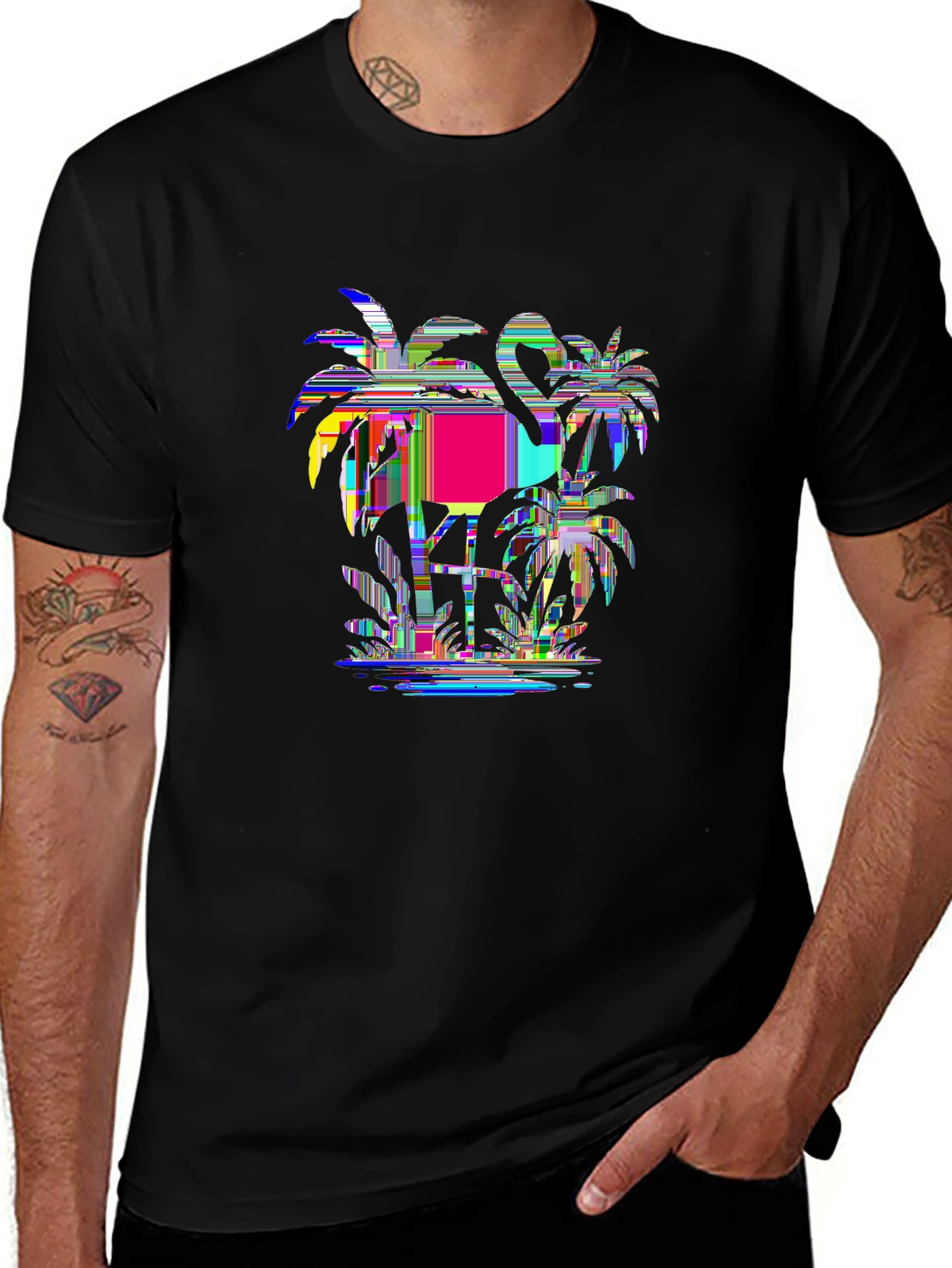 Summer Vibes Tee – Flamingo tropical, 'TROPICAL