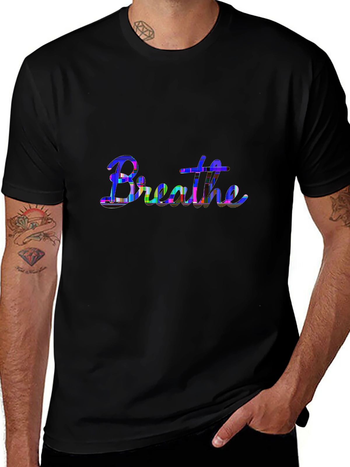 Minimal Statement Tee – Monoline 'BREATHE', simple