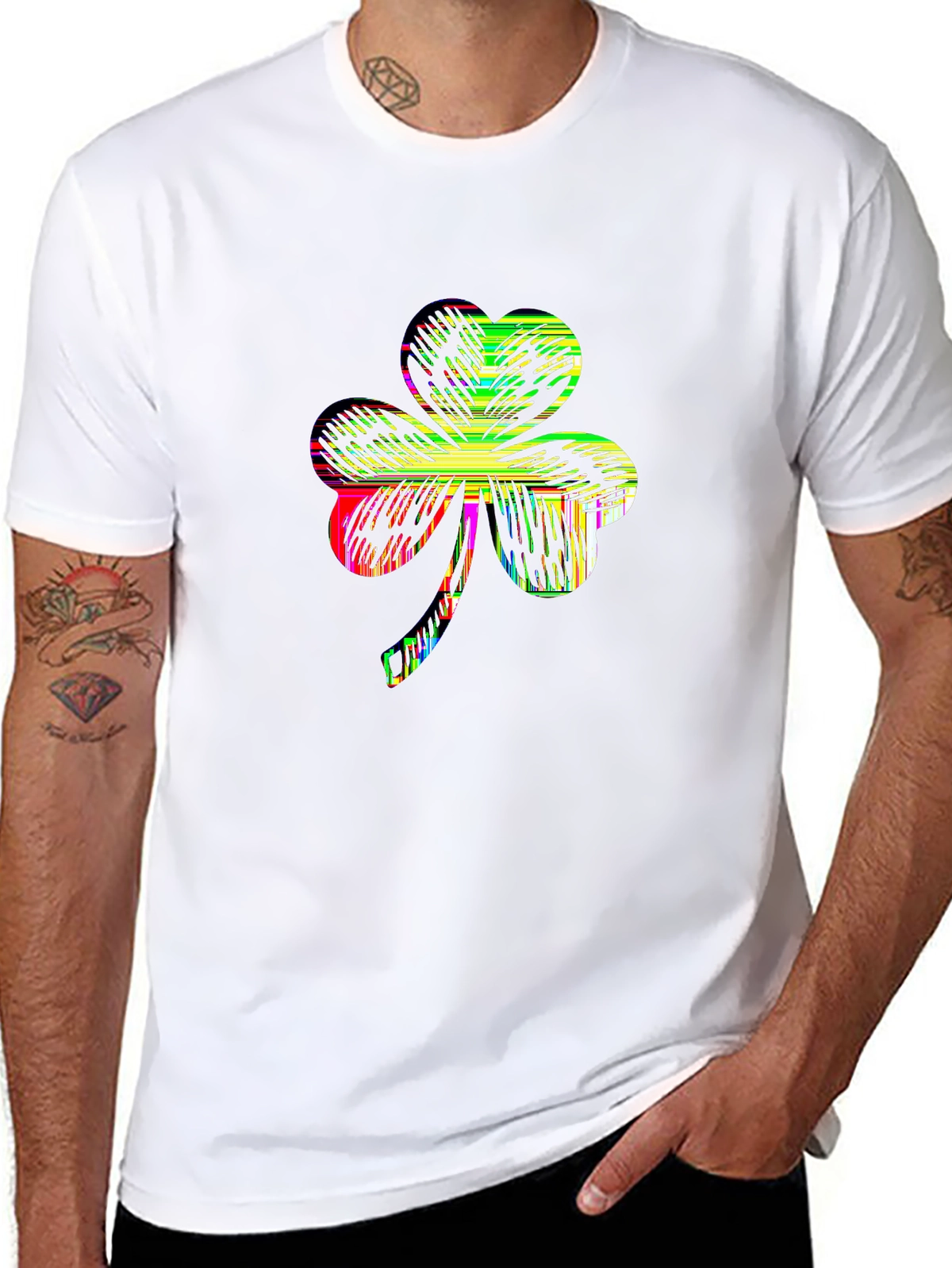 Holiday Spirit Tee – Shamrock clover, 'LUCKY'