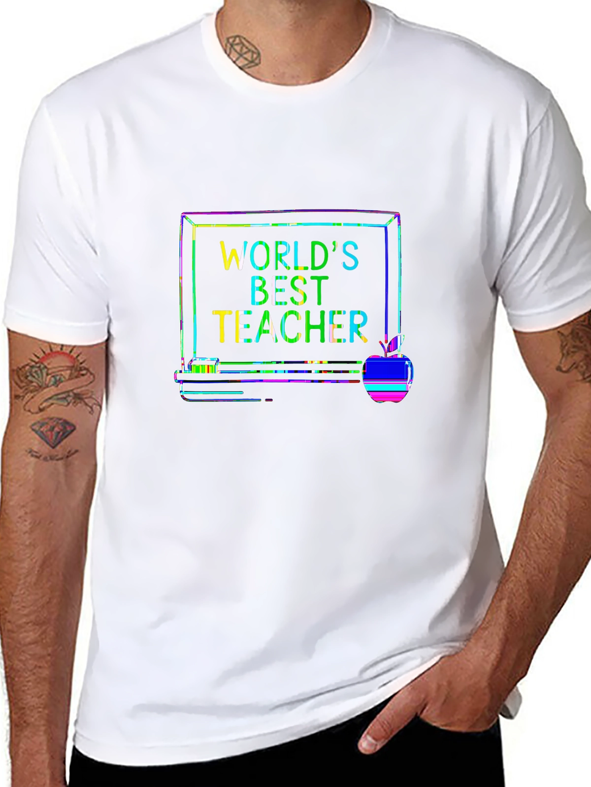 Side Hustle Tee – Chalkboard and apple