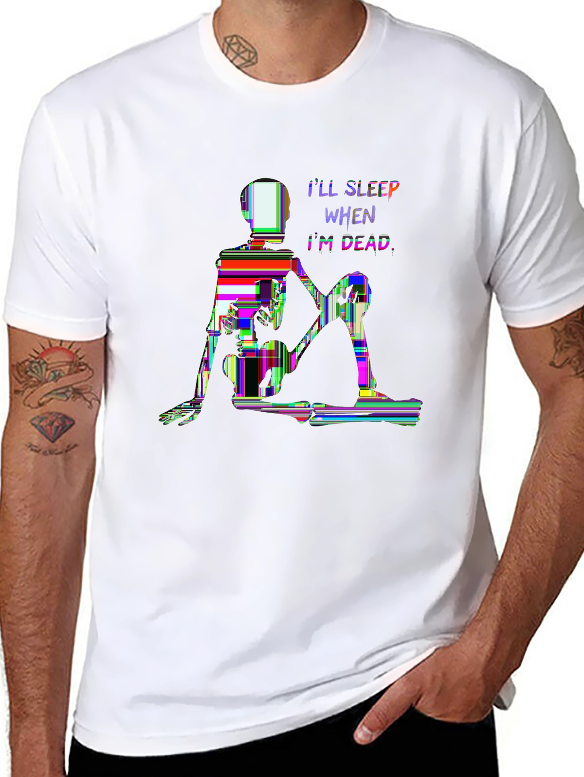 Funny Bone Tee – Skeleton sitting, 'I'LL