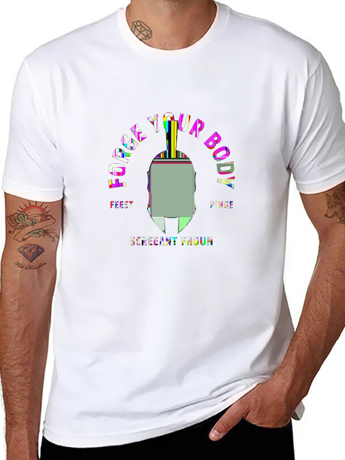 Train Hard Tee – Spartan helmet, gym