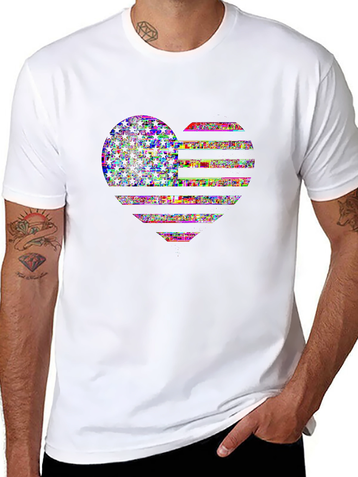 American Pride Tee – USA heart flag
