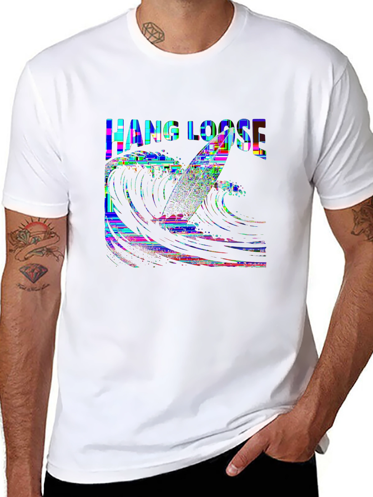 Summer Vibes Tee – Surfboard on waves
