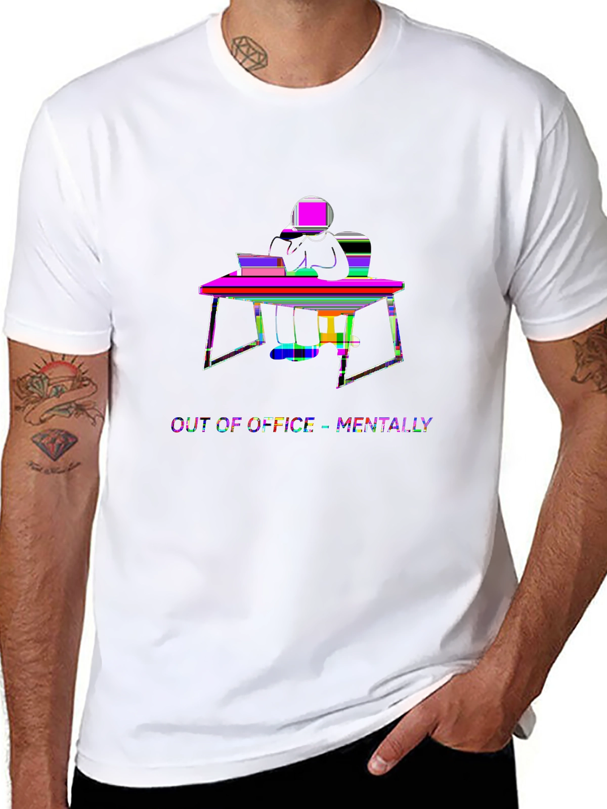 Funny Bone Tee – Stick figure sitting