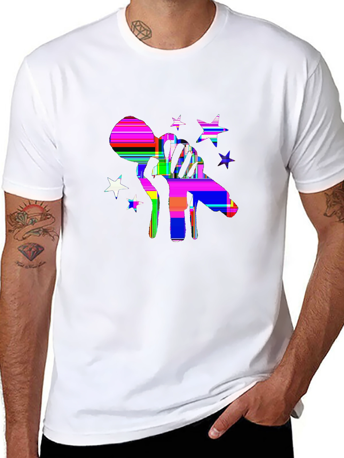 Vibes Music Tee – Microphone with stars