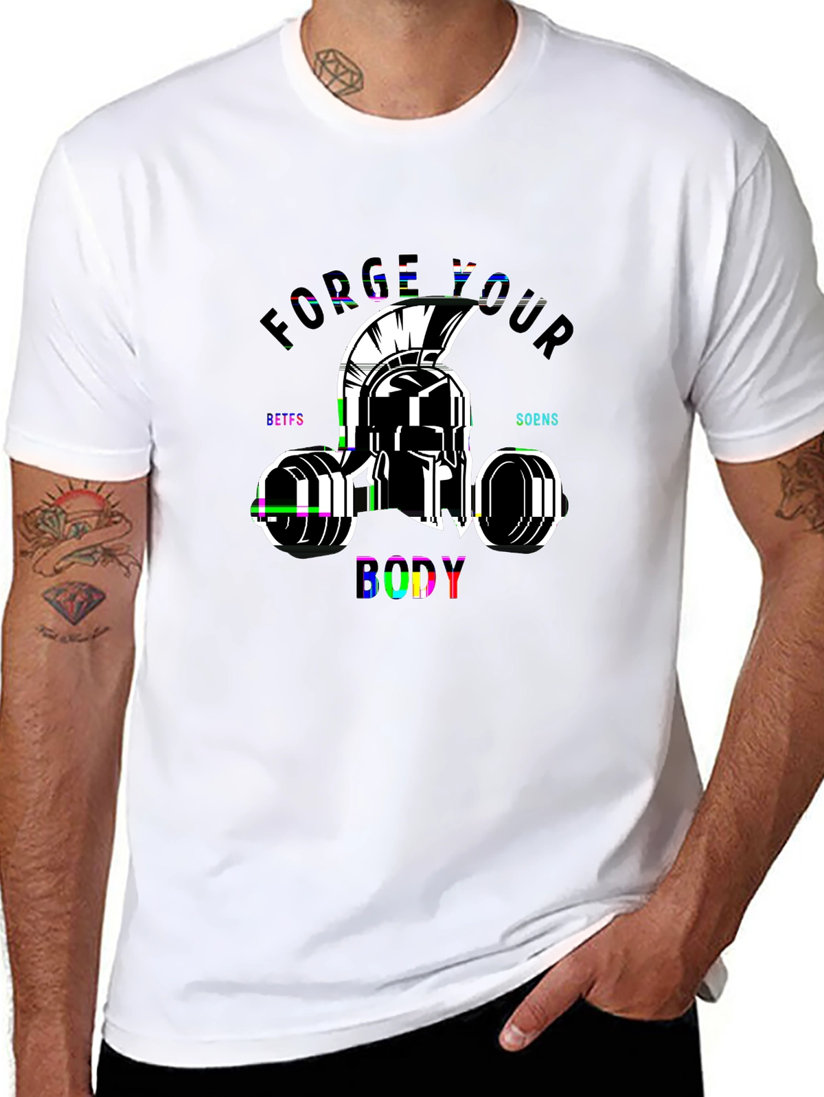 Train Hard Tee – Spartan helmet, gym