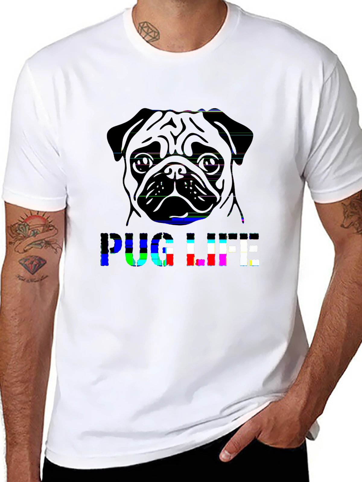 Pet Parent Tee – Pug face cartoon