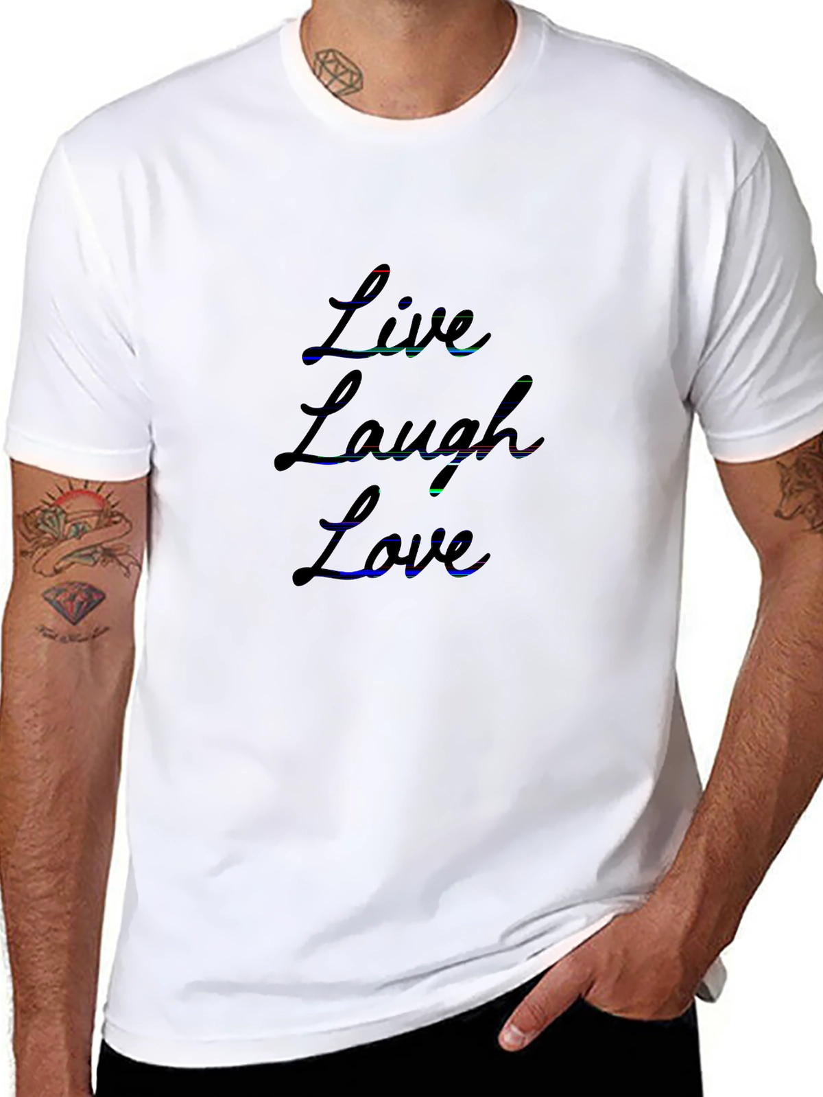 Minimal Statement Tee – Script cursive 'LIVE