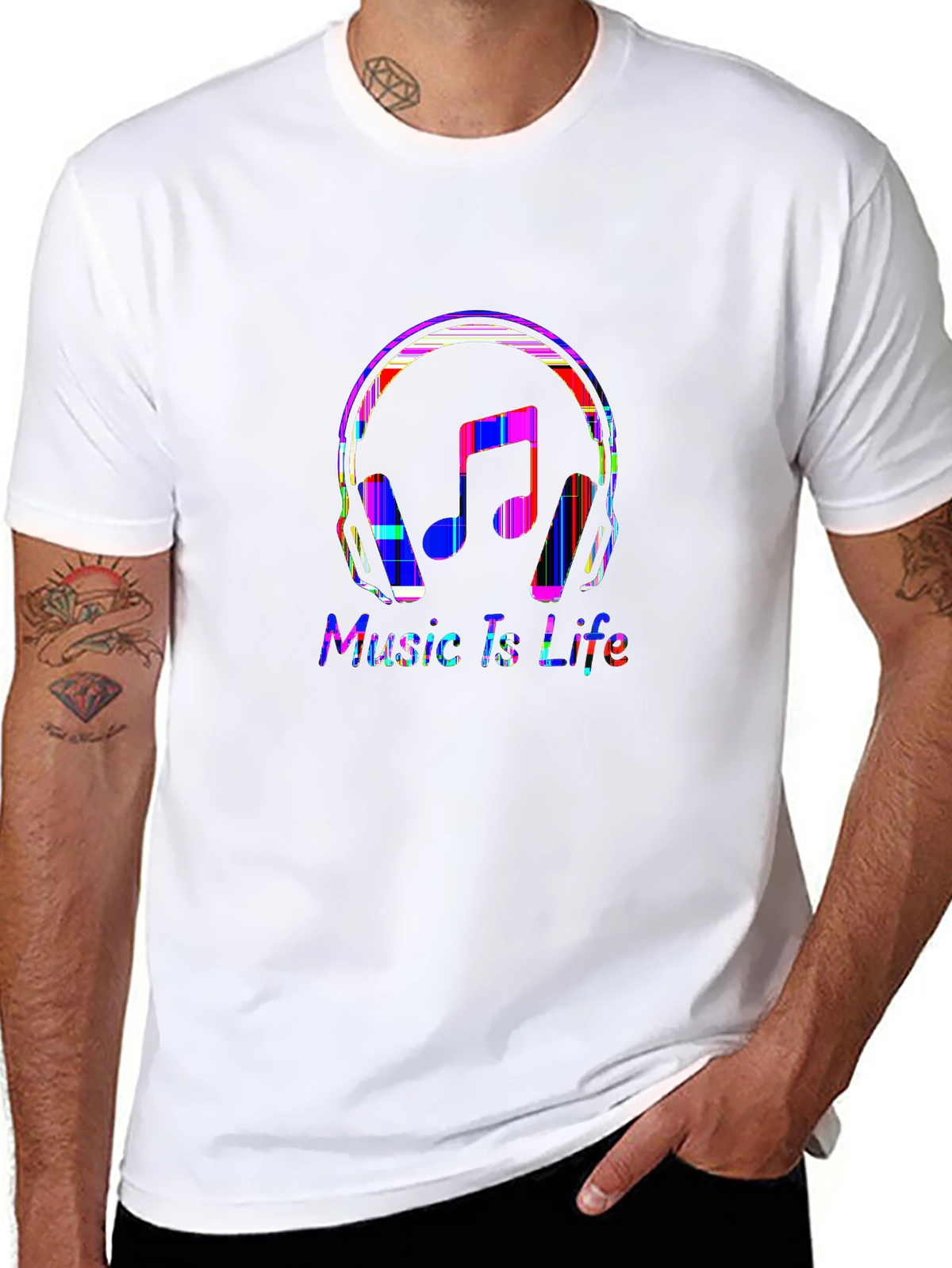 Vibes Music Tee – Headphones and notes